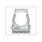 Держатель для труб с защелкой Ф32&quot;Идеал&quot;/002 ДТ32 002/СВТ СЕР (25)