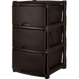 Комод Keeplex Rattan трехсекционный 48х41х72,3см темный каштан KL377212011 (1)