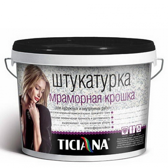 Штукатурка "Мраморная крошка" мокрый асфальт  17л Тициана  4300002124 - 1