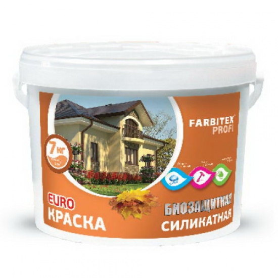 Краска водно-дисперсионная силикатная 3кг Фарбитекс Профи (6) - 1
