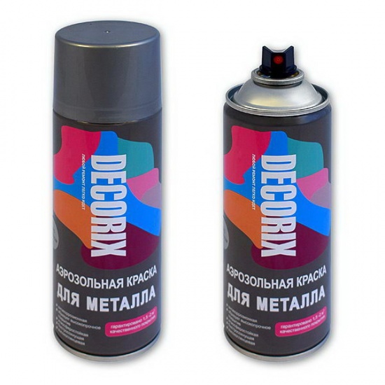 Аэрозольная эмаль для металла черный глянцевый 520мл DECORIX 0120-01 DX (12) - 1
