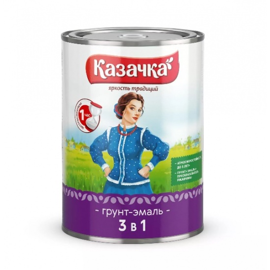 Грунт-эмаль по ржавчине синяя 0,9 кг Казачка (14) - 1