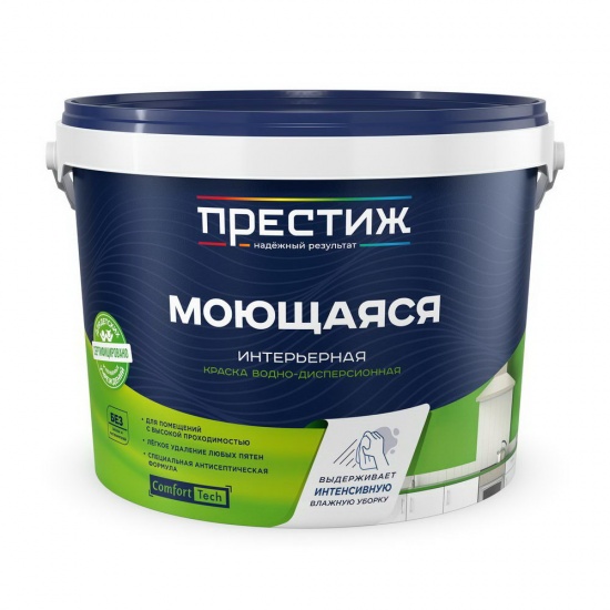 Краска ВД-АК 212 W-4 моющаяся белая матовая 13 кг Престиж - 1