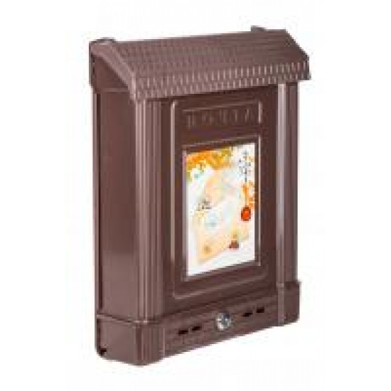 Ящик почтовый декор с замком коричневый 385х310х80  М6434 (7) Альтернатива - 1