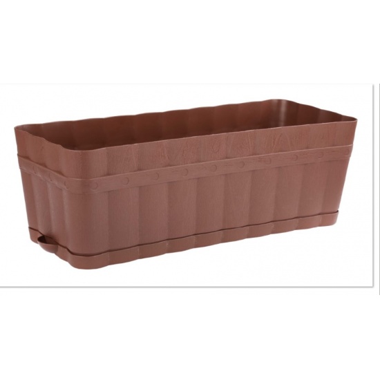 Ящик для цветов Изюминка 6л прямоугольный коричневый 345х145х145 М3353 (24) Альтернатива - 1