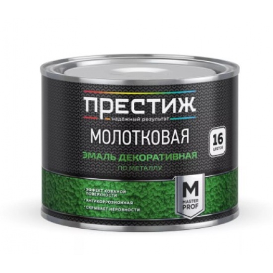 Эмаль декоративная по металлу молотковая серая 0,4 л Престиж Мастер (28) - 1