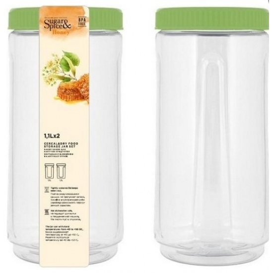 Набор банок для  сыпучих продуктов Sugar&amp;Spice Honey (2x1,1л) фисташка SE225212050 - 1