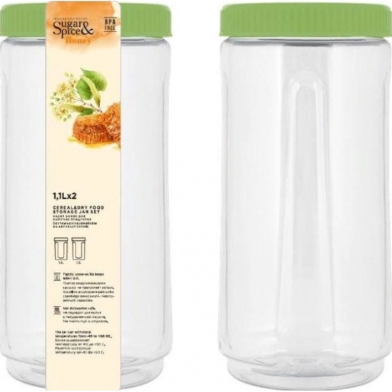 Набор банок для  сыпучих продуктов Sugar&amp;Spice Honey (2x1,1л) латте SE225212005 - 1