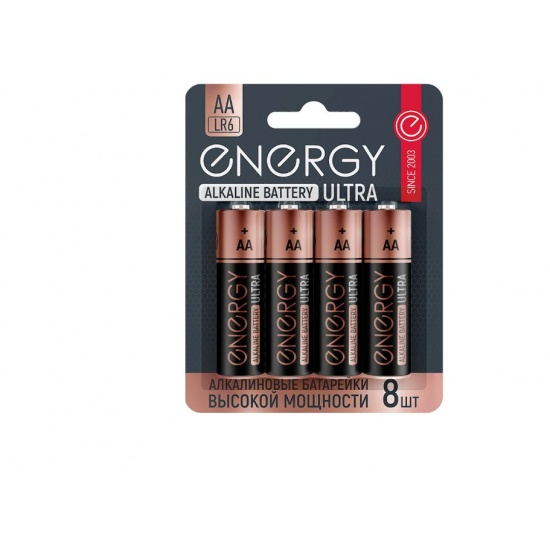 Батарейка алколиновая Energy Ultra LR6/8В (АА) 2шт/блистер, 8шт блистер 104980 (12/48) - 1