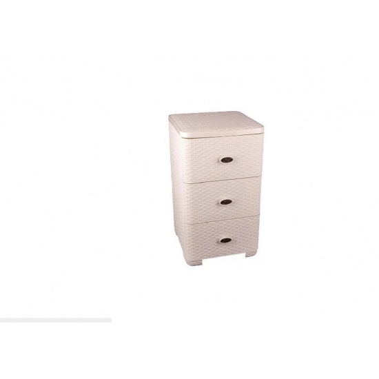 Комод Плетенка 3-х секцион. (сл.кость) М2429 (уп.1) - 1