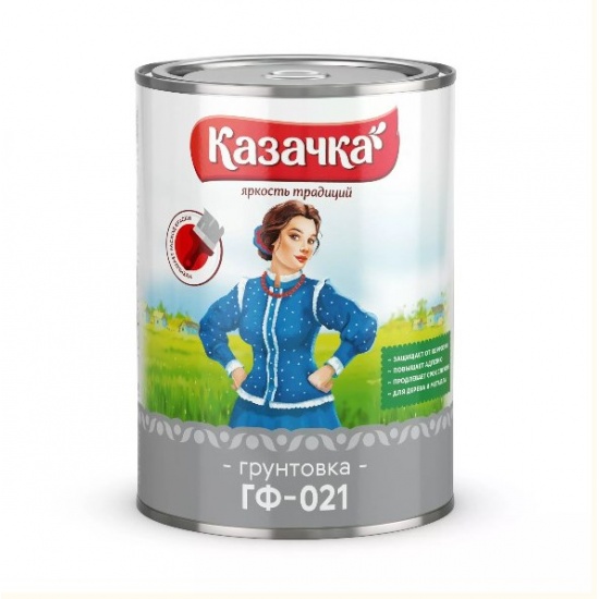 Грунтовка ГФ-021 ЧЕРНАЯ 2,8 кг КАЗАЧКА 02-005-037-028 (6) - 1