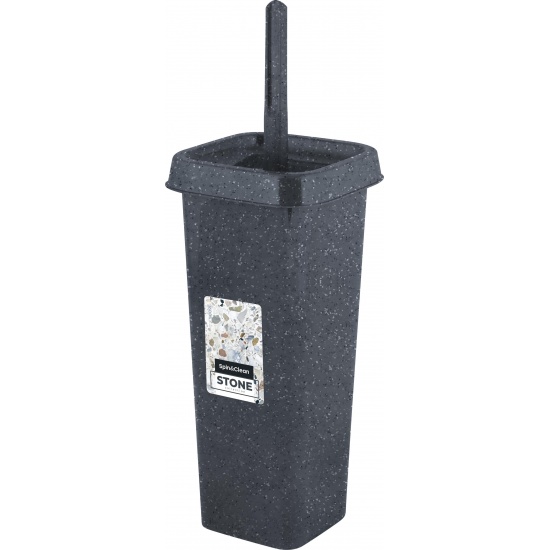 Набор для туалета Stone закрытый (ершик + подставка) темный камень SC340911026 (8) - 1