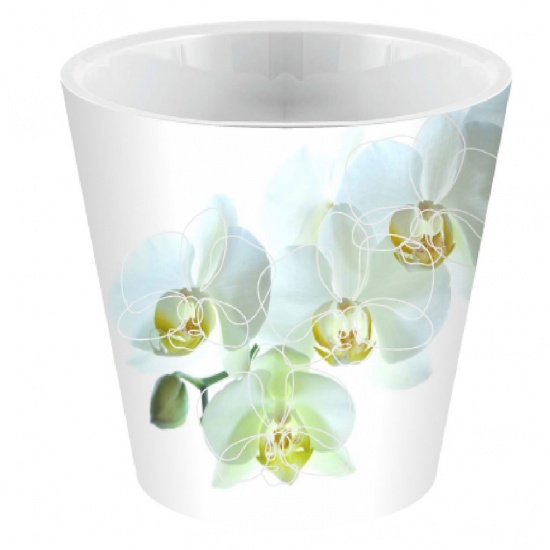 Горшок для цветов London Orchid Deco D 160 мм/1,6 л белая орхидея ING6196БЛ (16) - 1