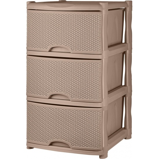 Комод Keeplex Rattan трехсекционный 48х41х72,3см морской песок KL377212015 (1) - 1