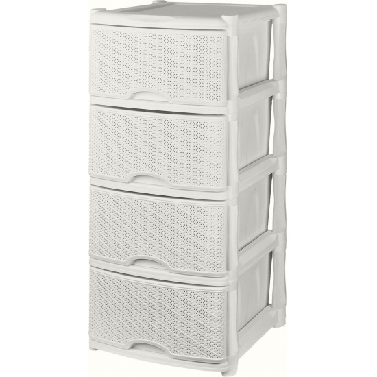 Комод Keeplex Rattan четырехсекционный 50х41,5х55,5см белое облако KL377312048 (1) - 1
