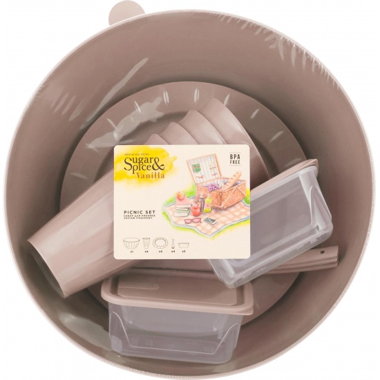 Набор для пикника Sugar&amp;Spice Vanilla на 4 персоны (15 предметов) латте SE181512005 (4) - 1