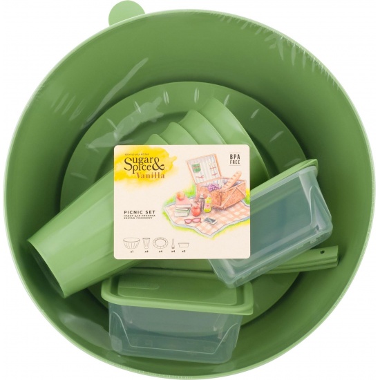 Набор для пикника Sugar&amp;Spice Vanilla на 4 персоны (15 предметов) фисташка SE181512050 (4) - 1