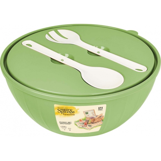 Набор салатников Sugar&amp;Spice Vanilla (4х0,6л+ 5л с приборами) фисташка SE182712050 (11) - 1