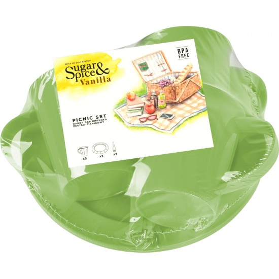 Набор для пикника Sugar&amp;Spice Vanilla на 3 персоны (9 предметов) фисташка SE181112050 (8) - 1