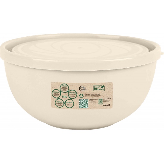 Салатник Plast Team Green Republic с крышкой 0,55л 134х131х70 мм лен PT185411001 (45) - 1