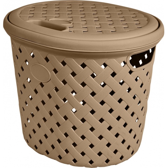 Корзина для белья Plast Team Rattan 14л 325х280х280 мм шоколадный мокко PT408811015 (10) - 1