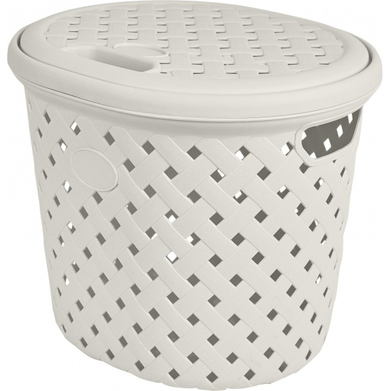 Корзина для белья Plast Team Rattan 14л 325х280х280 мм молочный туман PT408811048 (10) - 1