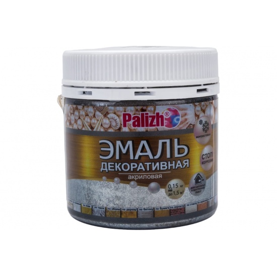 №90, Эмаль декоративная акриловая "Palizh" (0.15 кг), темное серебро DE-90-0,15 (12) - 1